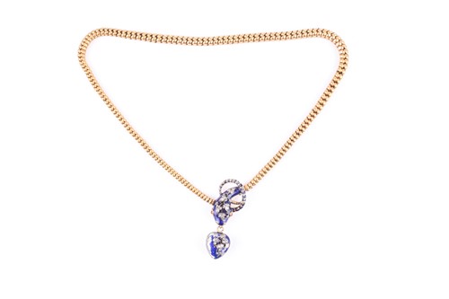 Lot 608 - A Victorian yellow gold, diamond, and enamel...
