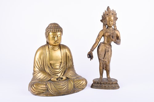 Lot 192 - A Japanese hollow cast brass figure of the...