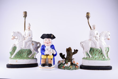 Lot 234 - A pair of 19th century Staffordshire...
