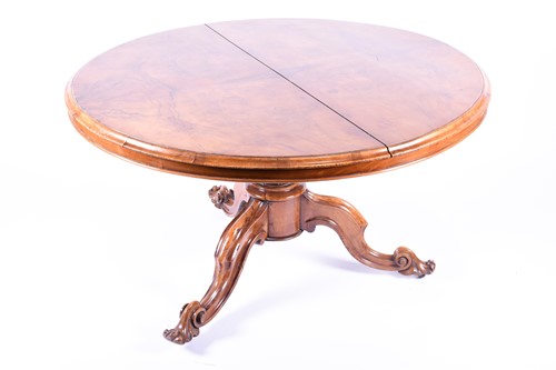 Lot 98 - A Victorian burr walnut quarter veneered...