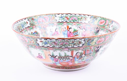 Lot 159 - A Chinese Canton enamel bowl, late 19th/early...