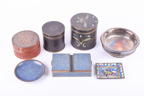 Lot 108 - A Tibetan silver metal and wood bowl, late...