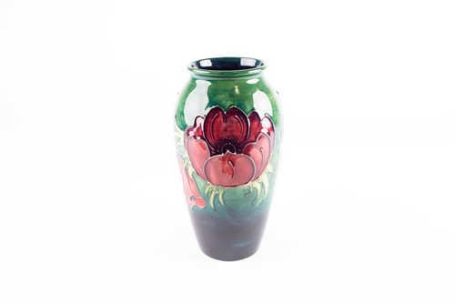Lot 42 - A Moorcroft Anemone pattern vase, the deep red...