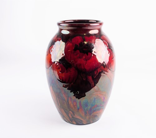 Lot 48 - A large William Moorcroft flambé 'Big Poppies'...