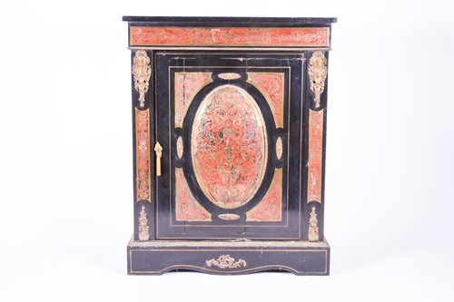 Lot 126 - A 19th century ebonised boulle cabinet, with...