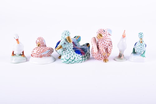 Lot 292 - A group of six Herend Porcelain animals, to...