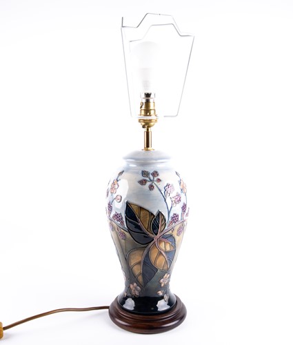 Lot 22 - A Moorcroft 'Brambles' pattern table lamp,...