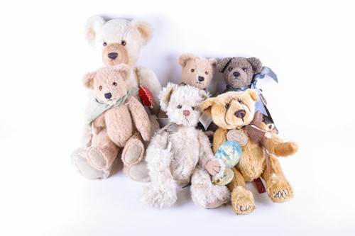 Lot 83 - Six collectable teddy bears comprising, a...