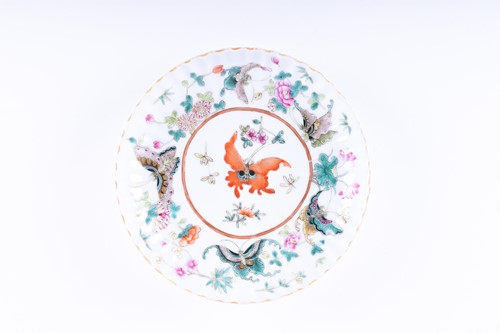 Lot 228 - A Chinese Canton enamel butterfly dish, late...