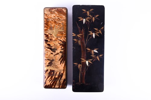 Lot 253 - Two Japanese lacquer document boxes, late 19th...