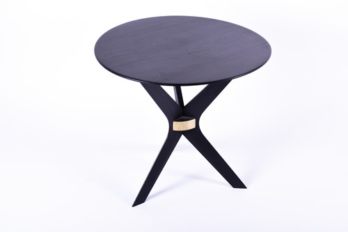Lot 100 - A Birgit Israel ebonised side table, the plain...