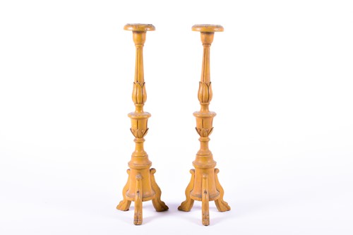 Lot 262 - A pair of 16th century style tall church...