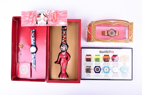 Lot 322 - A Christian Lacroix Swatch wristwatch, 'Xmas...
