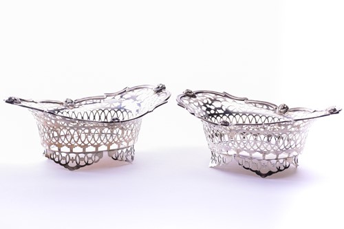 Lot 459 - A pair of silver bon bon dishes, Sibray, Hall...