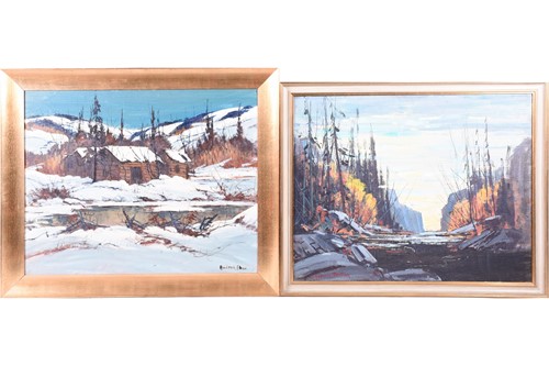 Lot 83 - 20th century school, two oils on panels,...