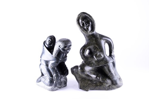 Lot 203 - Two 20th century Alaska Inuit carved abstract...