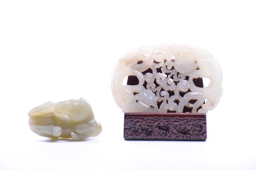 Lot 202 - A Chinese Jade carving, late Qing, carved as...