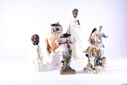 Lot 285 - A 19th cenutry Meissen figure of a seated...