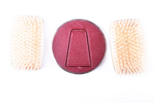 Lot 573 - A silver framed travel mirror, Birmingham 1926,...