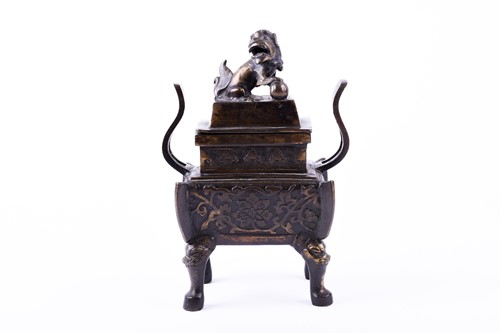 Lot 208 - A Chinese archaic style bronze censer,...