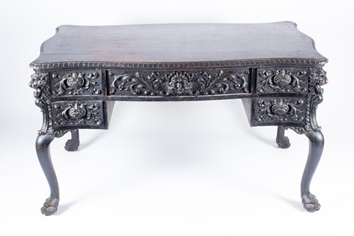 Lot 158 - A large Victorian style carved and stained oak...