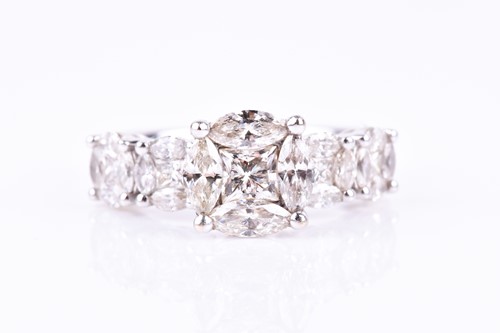 Lot 163 - An unusual 18ct white gold and diamond...
