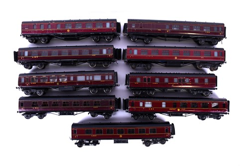 Lot 318 - A group of unboxed Exley 0 Gauge LMS coaches...