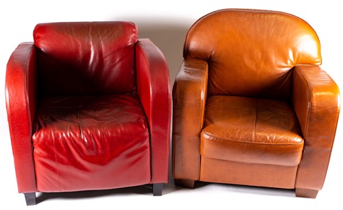 Lot 198 - An Italian tan leather Art Deco club-style...