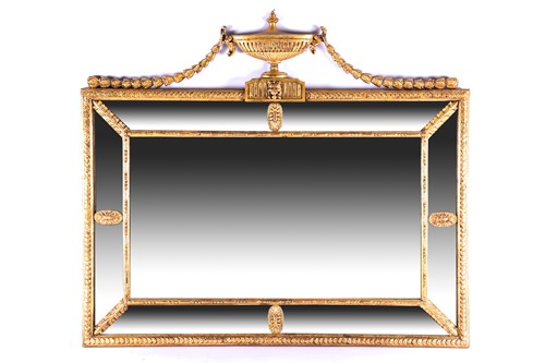 Lot 115 - A Robert Adam style gilt wall mirror, probably...