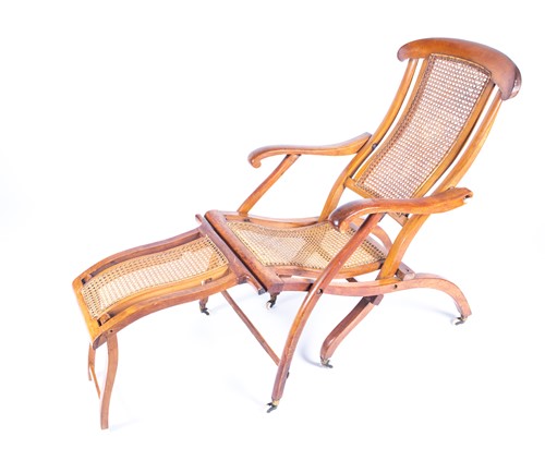 Lot 110 - A Victorian folding steamer chair, circa 1870,...
