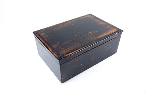 Lot 268 - A 19th century Swiss music box in ebonised...