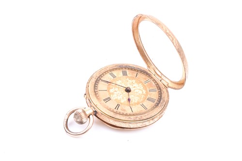 Lot 604 - An 18ct yellow gold cased pocket watch, the...
