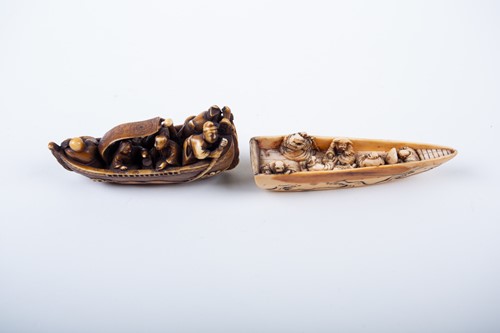 Lot 149 - Two good Japanese ivory netsuke, 19th century,...