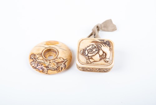 Lot 156 - Two Japanese ivory Manju netsukes, Meiji...