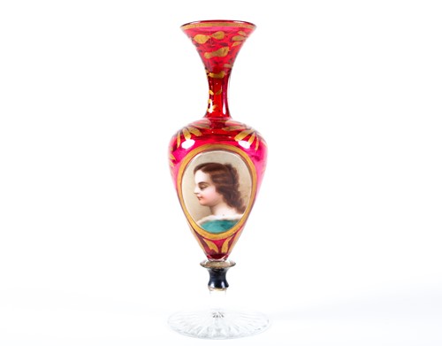 Lot 222 - A 19th century Bohemian ruby and clear glass...