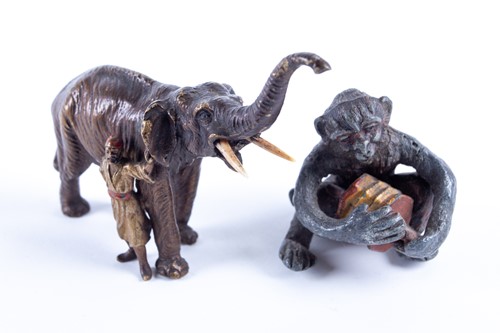 Lot 227 - Franz Bergman, a miniature cold painted bronze...