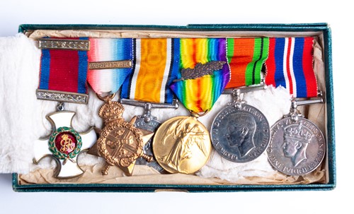 Lot 295 - A WW1 DSO four-medal group, comprising...