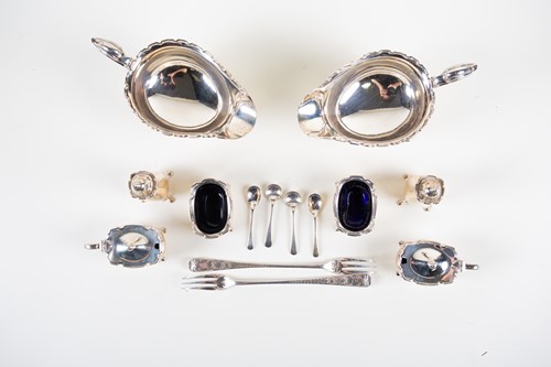 Lot 489 - A pair of Elkington Sterling Silver sauce...