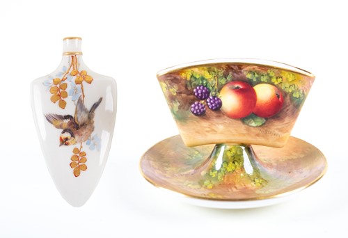 Lot 211 - A Royal Worcester porcelain scent bottle...