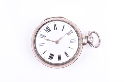 Lot 214 - A Victorian silver pair cased pocket watch by...