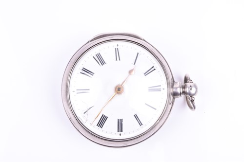 Lot 377 - A William IV silver pair cased pocket watch by...