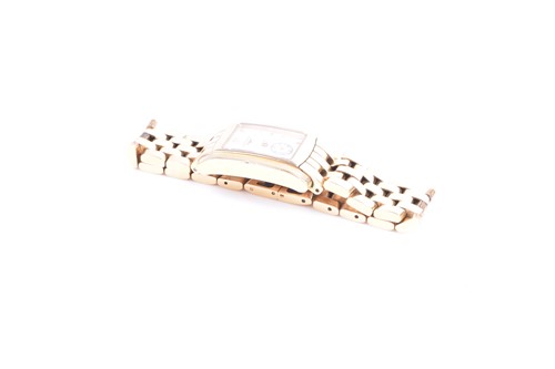 Lot 360 - A Longines ladies gold plated wristwatch, the...