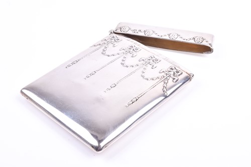 Lot 441 - An early 20th century silver visiting card...