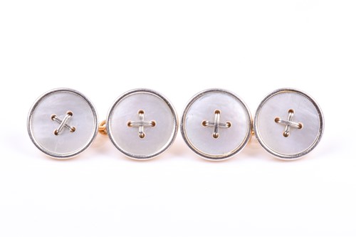 Lot 331 - A pair of Edwardian gold and mother of pearl...