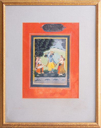 Lot 177 - Indian school, 19th century, Krishna with Gopi...