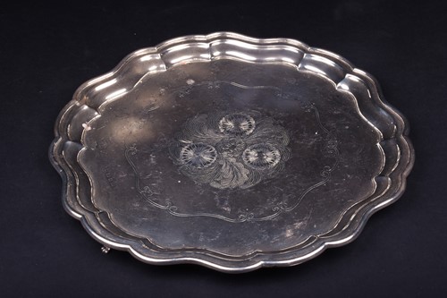 Lot 119 - A George VI silver salver, Birmingham 1937...