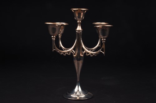 Lot 10 - A 20th century silver candlestick, date and...