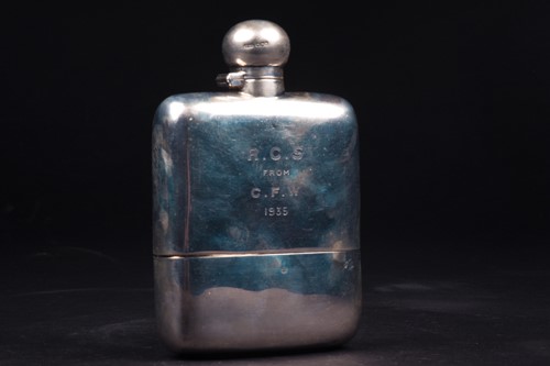 Lot 80 - A late Victorian silver hip flask, Sheffield...