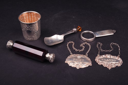 Lot 81 - A Norwegian silver tot, or basket weave design,...