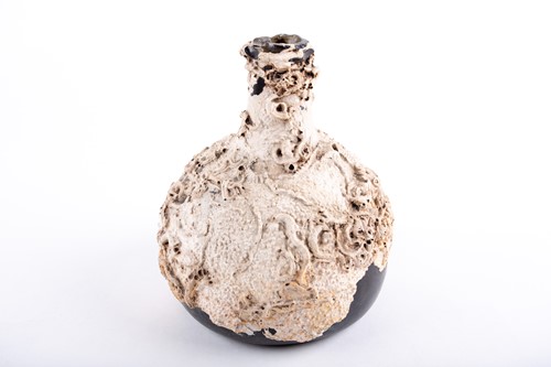 Lot 366 - An 18th century green glass bottle of onion...